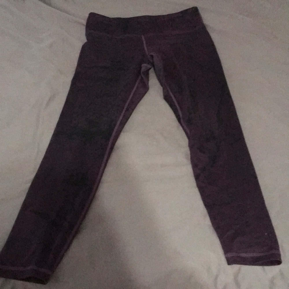 Wine marble 7/8 length leggings